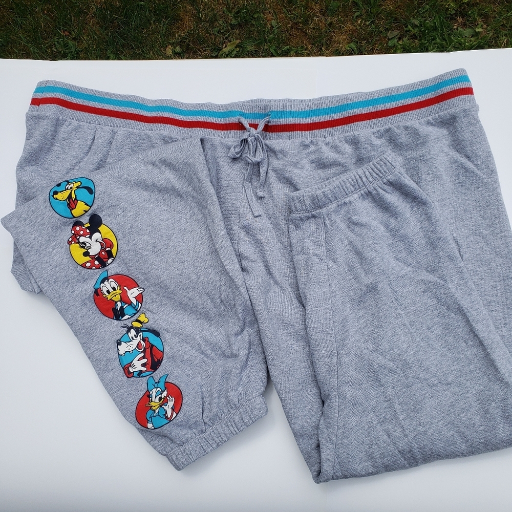 $5 sale Disney Mickey & Friends Gray Cartoon Character Sweatpants Size 3X